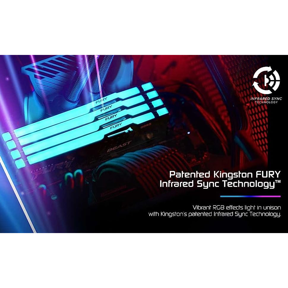 Kingston Fury Beast RGB DDR5 5200MHz 16GB (1x16GB) - KF552C40BBA-16