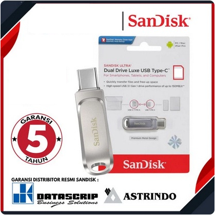 Sandisk Ultra Dual Drive Luxe USB Type-C Flashdisk 128GB SDDDC4 - ORIGINAL