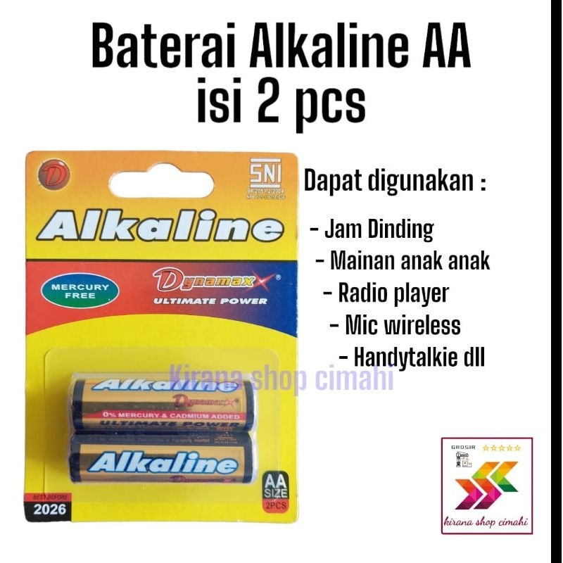 Alkaline AA isi 2 DYNAMAX baterai