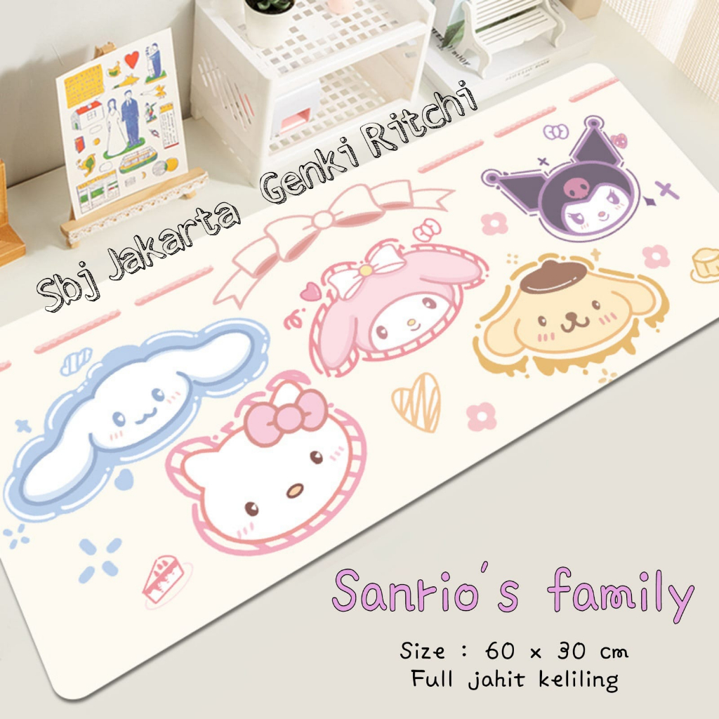 Mouse Pad Mousepad panjang Premium microfiber antislip jahit pinggir Sanrio Toy Story