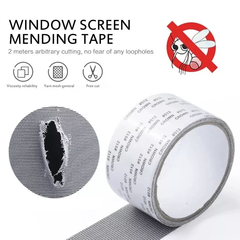 Lakban Penambal Lubang Kawat Jaring Nyamuk 2 Meter Tape Repair Penutup Jaring