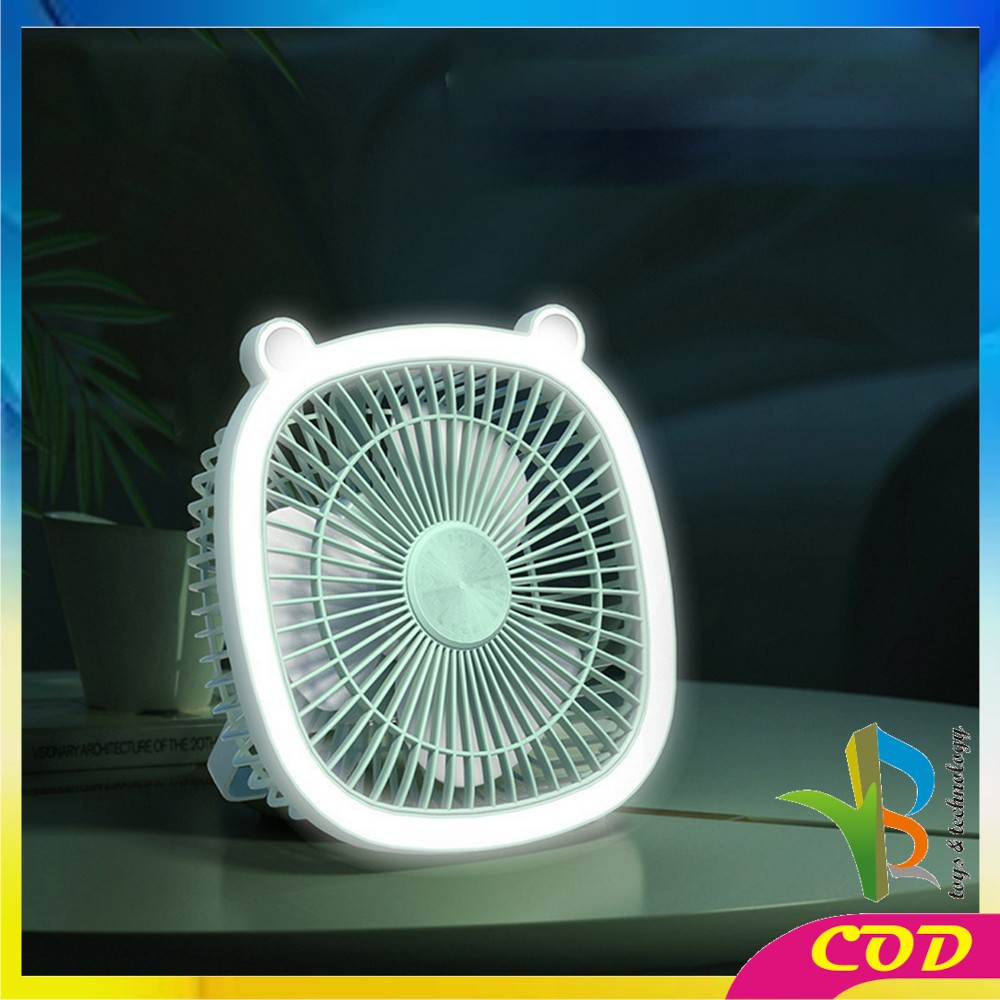 RB-C880 Kipas Angin Portable Mini Fan dengan Lampu LED / Kipas Angin Mini Kipas Meja Portable Charger USB Cooling Fan Rechargeable