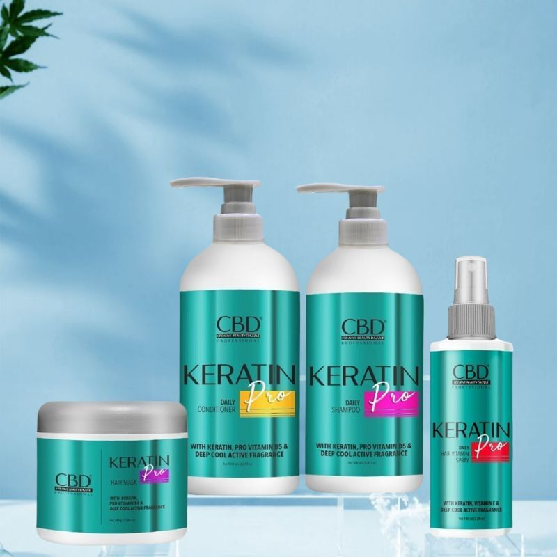 Cbd Profesional Keratin Pro Daily Use Hair Mask 500 G I Conditioner 500 Ml, Shampo 500 Ml I Cbd Color Shiel Shampo 250 Ml Conditioner 250 Ml Creambath