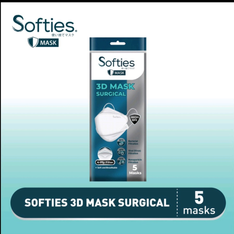 ⚡TERLARIS ⭐ SOFTIES Masker 3D MASKER BEDAH SOFTIES SURGICAL 3D MASK 4 PLY Masker Softies 3D KF94 Surgical 4 Ply [ Box @ 20 Pcs] / Korean Filter Masker / Masker 3D