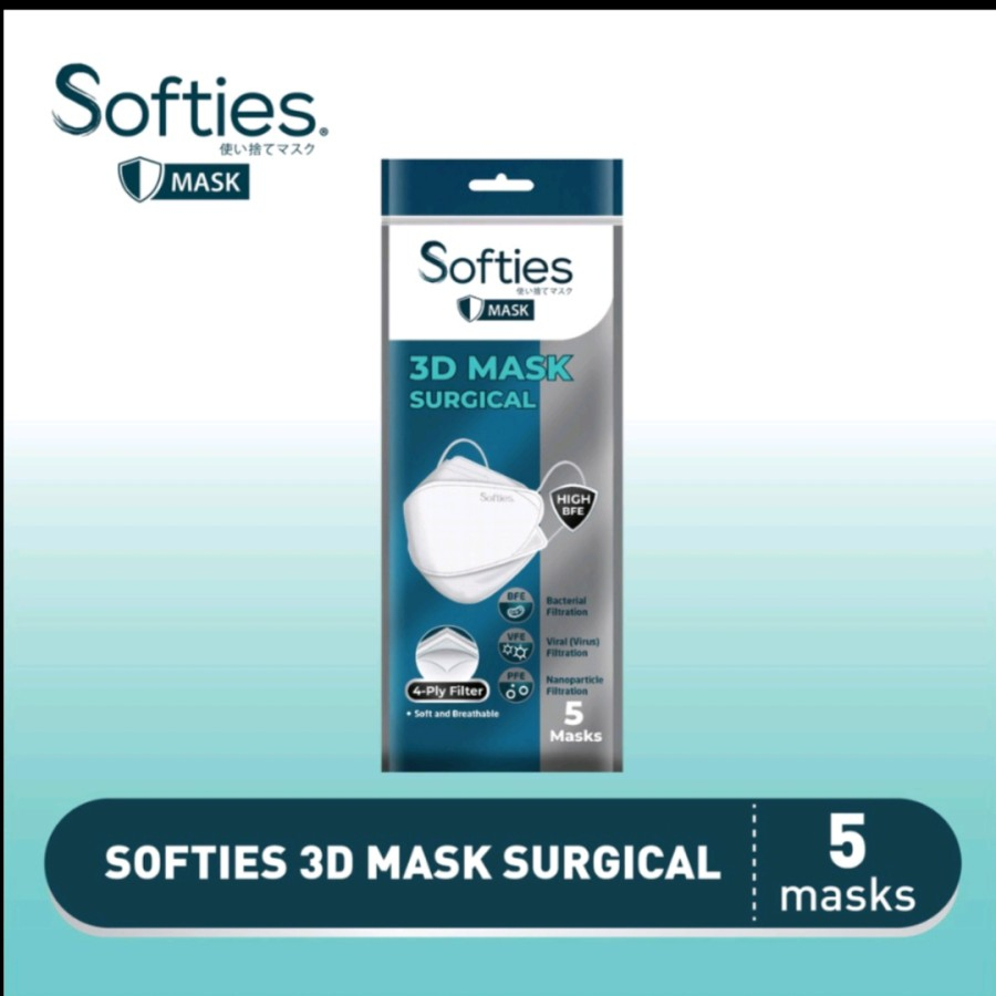 ⚡TERLARIS ⭐ SOFTIES Masker 3D MASKER BEDAH SOFTIES SURGICAL 3D MASK 4 PLY Masker Softies 3D KF94 Sur