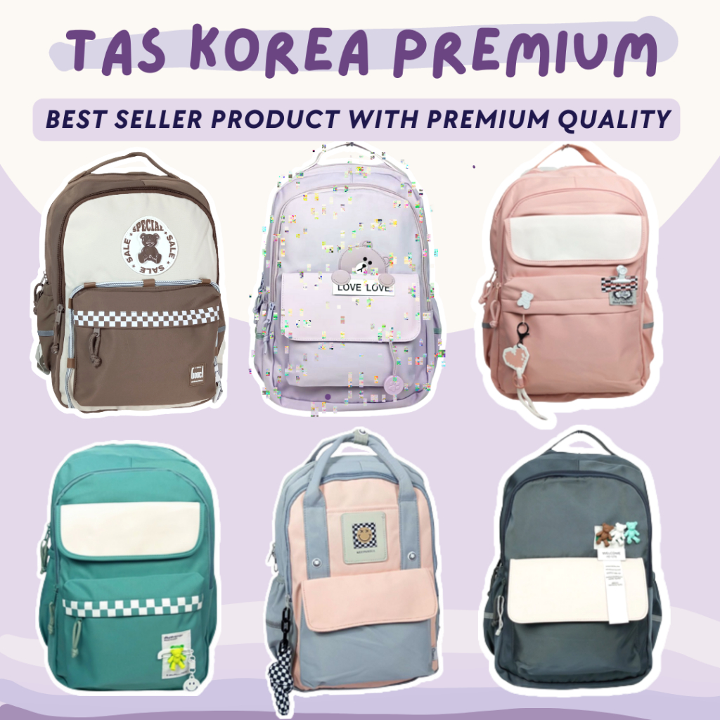 PREMIUM MATERIAL / TAS KOREA FASHION / RANSEL KOREA PREMIUM TRENDY / TAS KOREA IMPORT / RANSEL SEKOLAH ANAK PEREMPUAN KOREA FREE PIN BROSS + BONEKA TERMURAH!