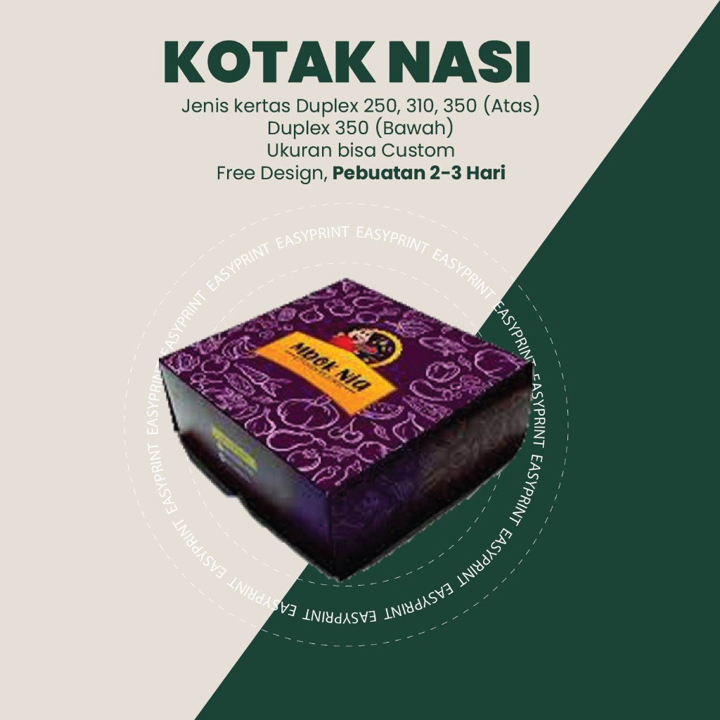 Lunch Box | Kotak Nasi | Box Makanan Nasi Custom Murah + Free Design