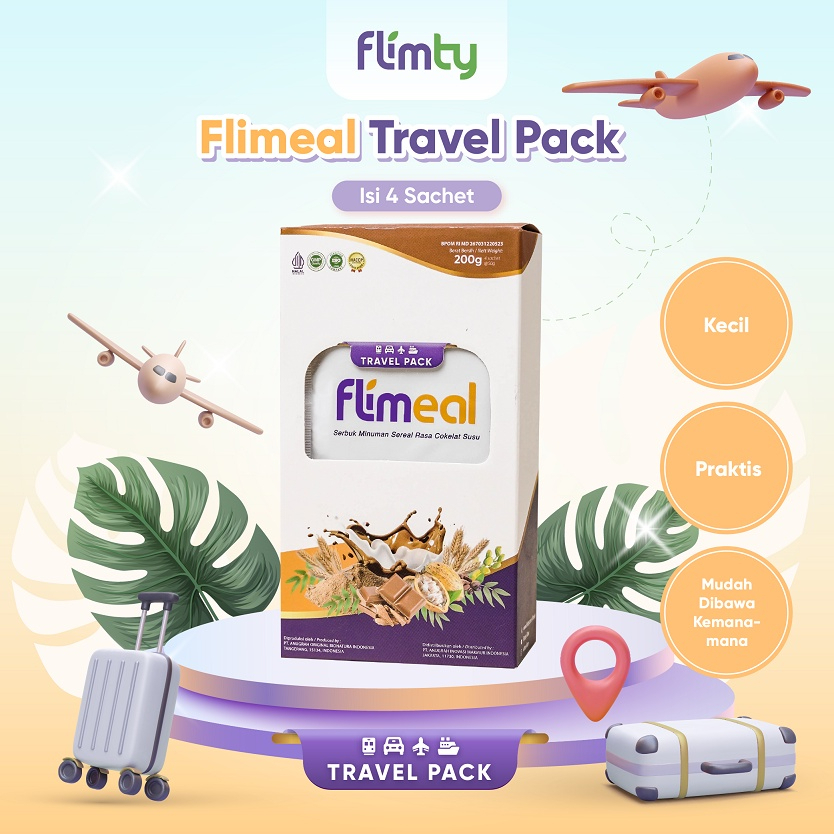 

Flimeal Meal Replacement Travel Pack rasa Coklat Susu (isi 4 saset)