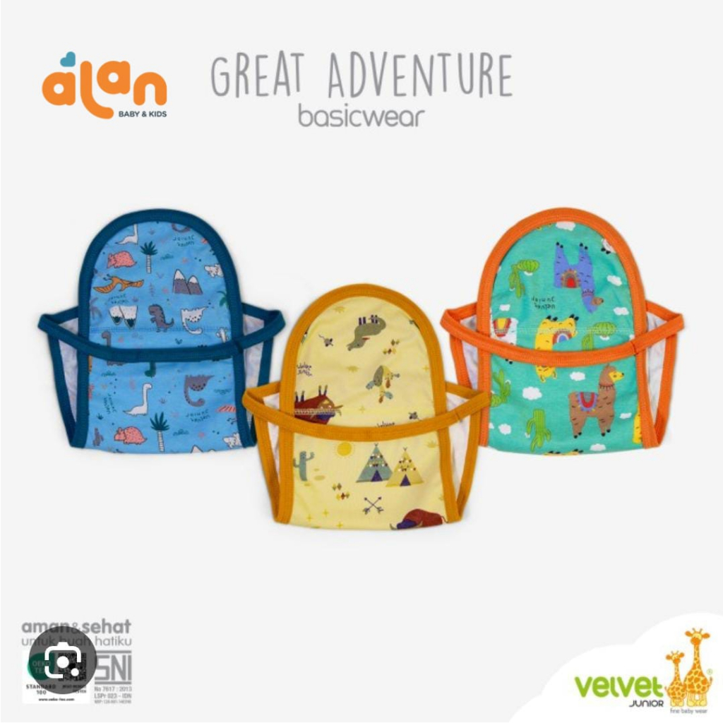 Velvet Junior Popok Kain Tali isi 12pcs - Great Adventure Series