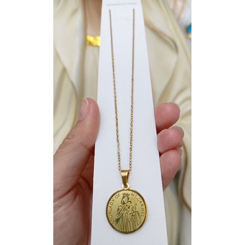 Kalung Liontin Maria Karmel Bulat L4/14 - Kalung Liontin - Kalung Liontin Karmel - Liontin Carmel