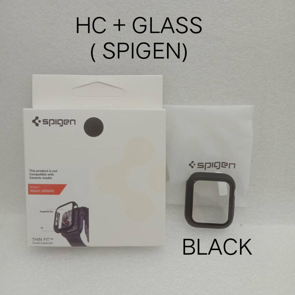 Spigen Thin Fit 360 Tempered Glass Anti Gores Screnn Guard Pelindung Apple Watch 42mm 38mm 40mm 41mm 44mm 45mm ULTRA Series 1 2 3 4 5 6 7 8 se Case Cover Casing