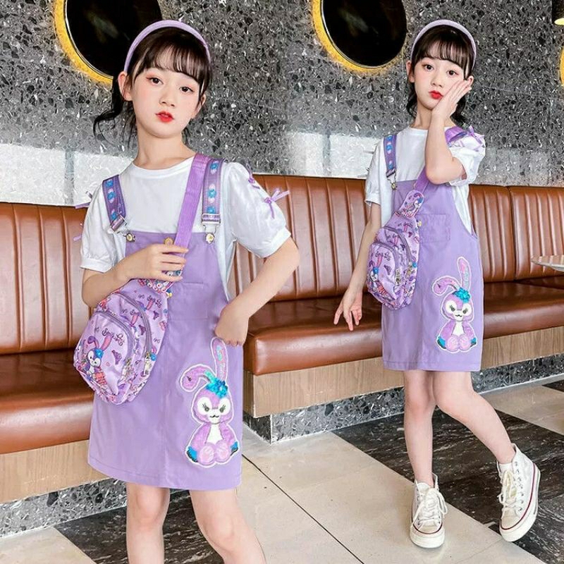 Setelan baju anak perempuan, Rok Tali Stella Lou, Baju anak kekinian, Dress korean style.