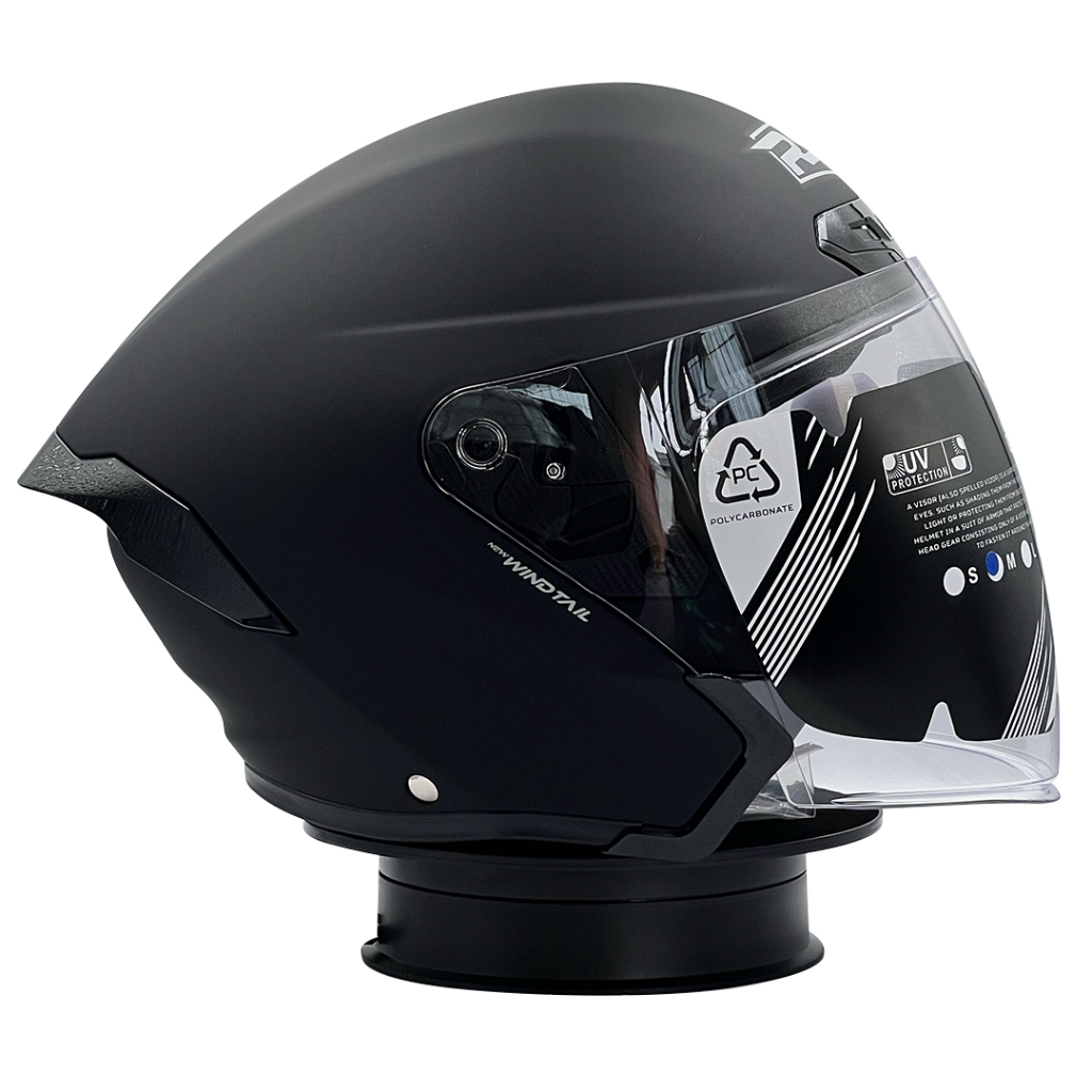 Helm RSV New Windtail Solid Black Doff