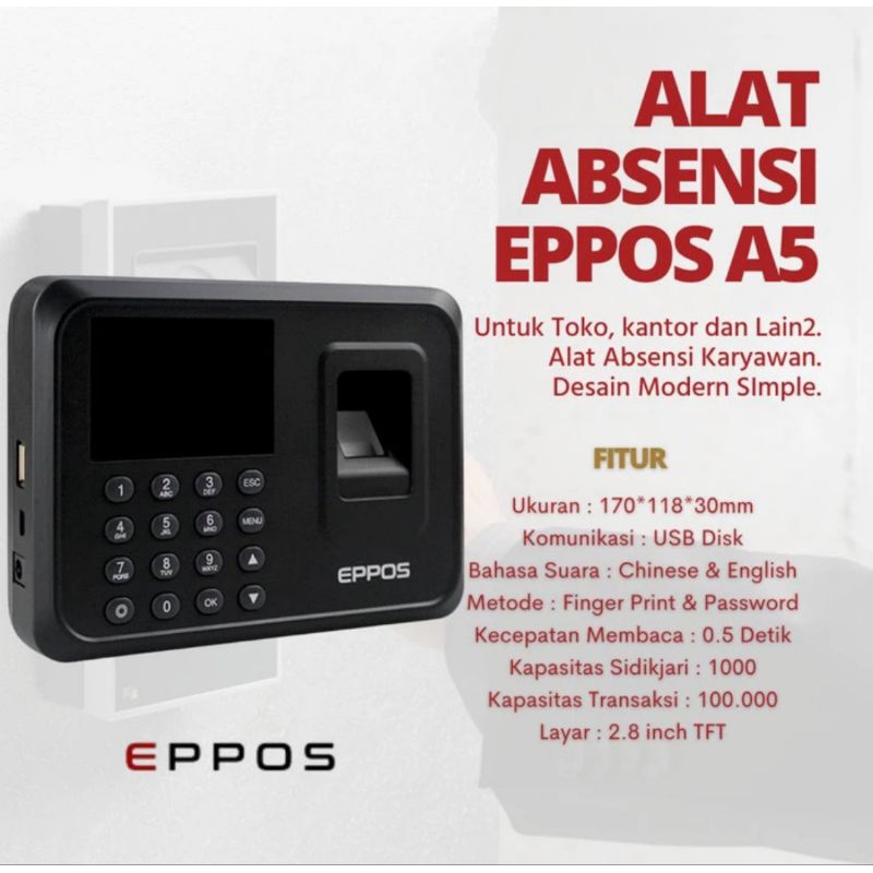 Alat Mesin Absensi Sidik Jari Finger Print Eppos A2