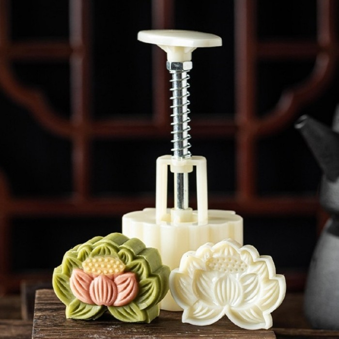 (New) Cetakan Mooncake 50gr cetakan kue bulan 50gr Mooncake bunga lotus