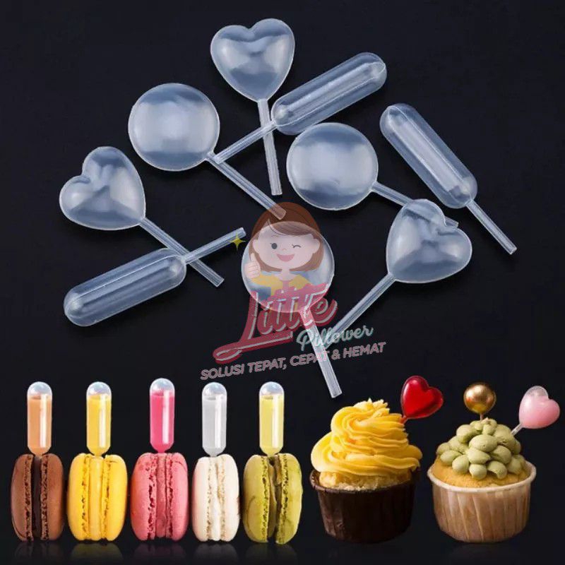 (Isi10pcs) Pipet tetes plastik cupcake - pipet vla puding -pipet tetes