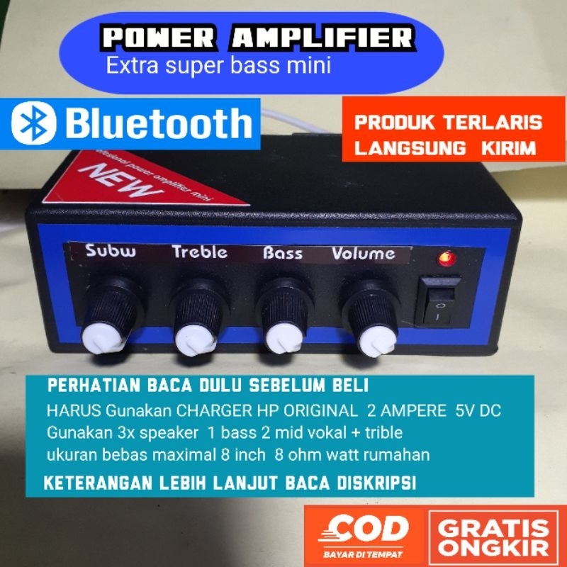 POWER AMPLIFIER BLUETOOTH SUPER BASS 5 VOLT DC