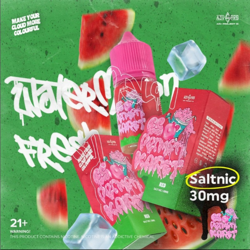 Es Permen Karet Red Watermelon Salt Nic 30ML by Asvproject