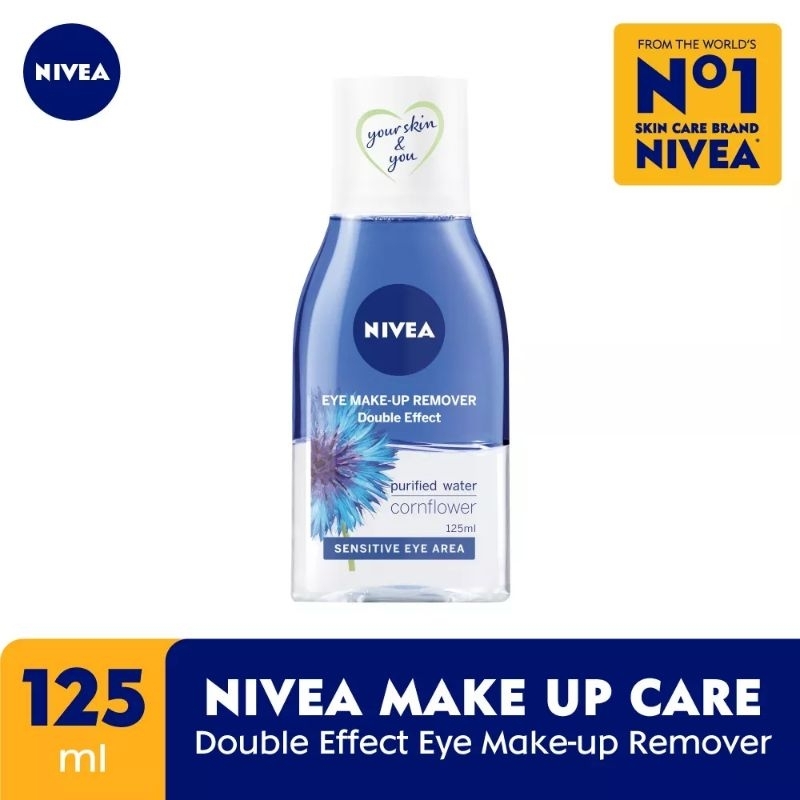 Nivea Double Effect Eye Make Up Remover 125ml Purified Water Corn Flower 125ml