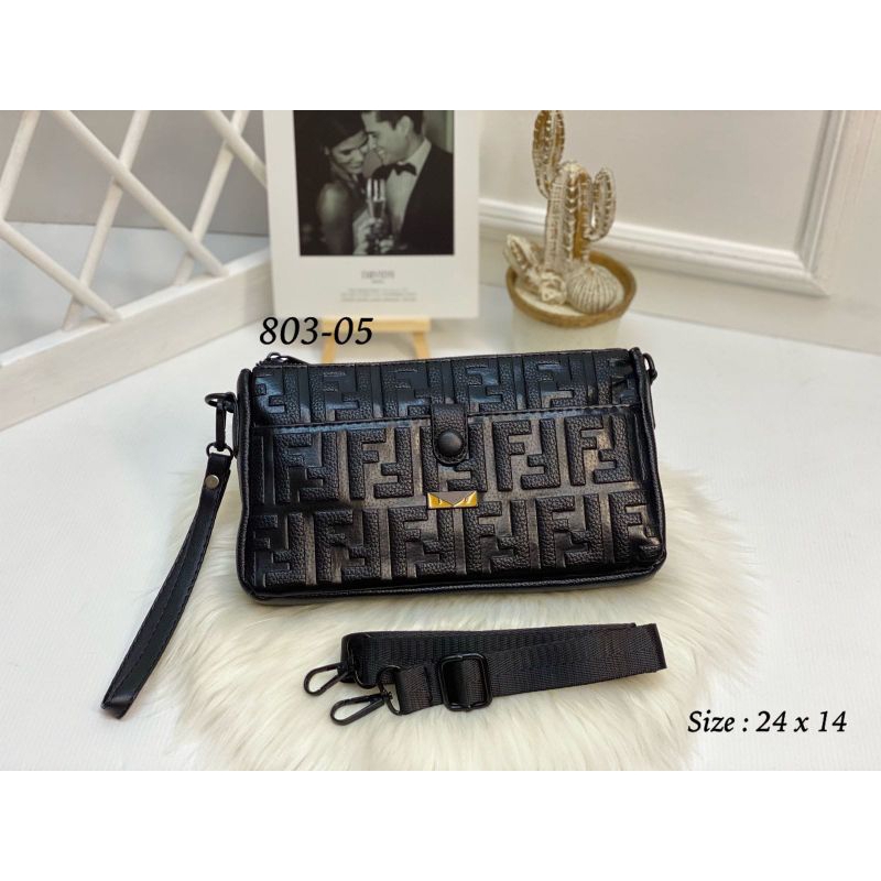 Clutch Selempang Wanita 2 Resleting Import kode 803 Terbaru Kekinian