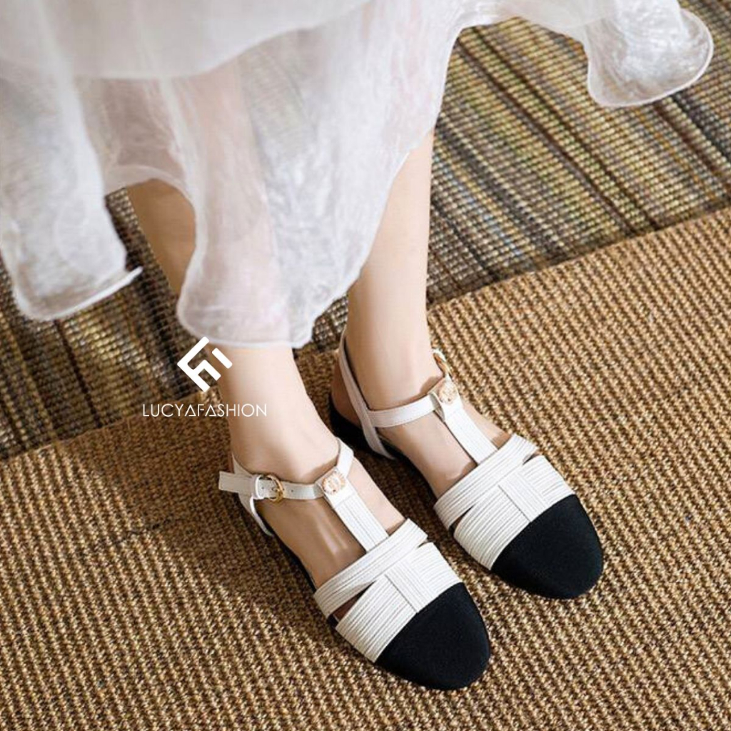 0227 Sandal Wanita Kekinian Flat Shoes Import Slingback Terbaru Tali Belakang Gratica