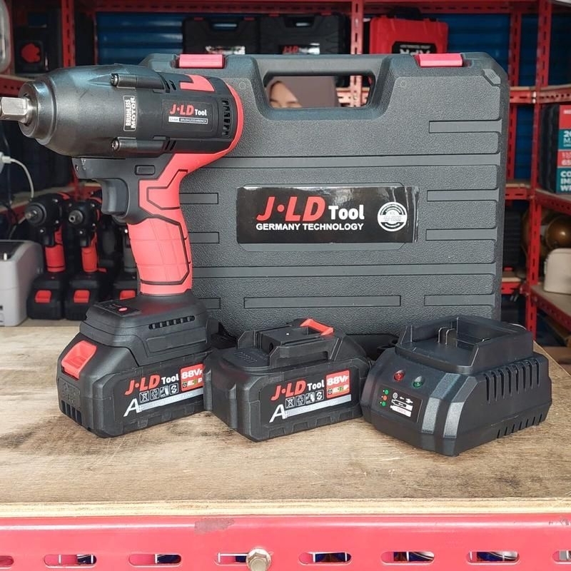 Impact wrench Cordless JLD JUMBO 550 NM  Baterai 88 VF plus Box