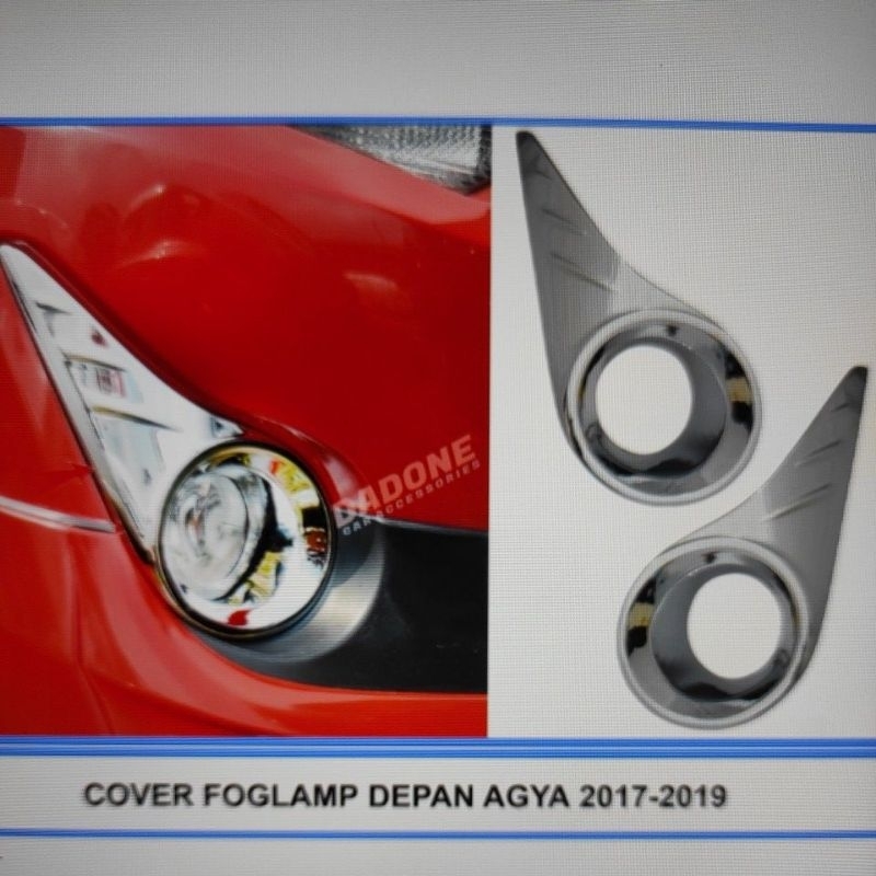 cover ring foglamp depan mobil toyota agya 2017 2018 2019 chrome crome tempel