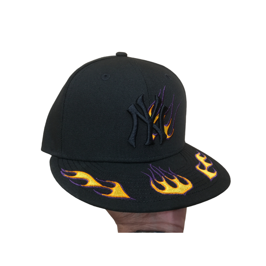 Topi New Era 59Fifty Fitted New York Yankees Flame Black Cap 100% Original Resmi