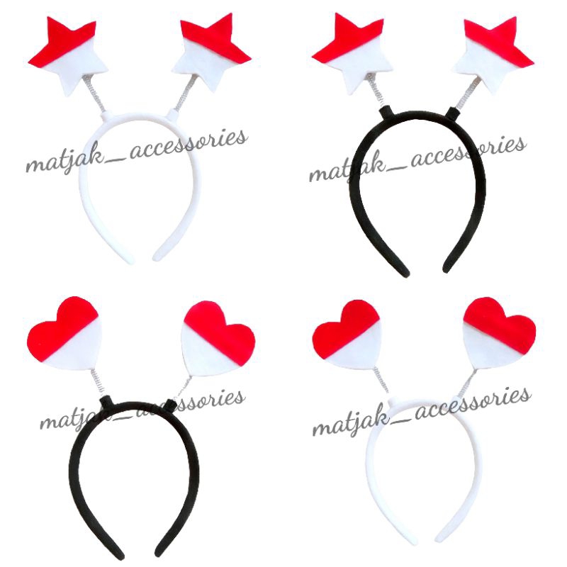 Bando Bendera Merah Putih Indonesia Love Hati Bintang Bando Tuing Tuing Per Atribut Kemerdekaan