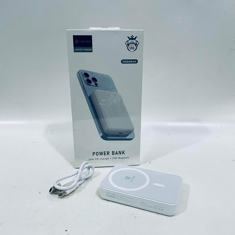 LENYES PW020D Power Bank 10000mAh Wireless Fast Charging 20W PD + 15W Magsafe Powerbank Real Capacity Original