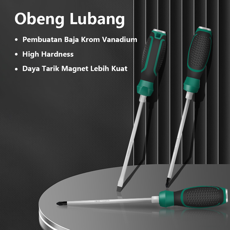 ISKU Obeng Ketok Magnet 270mm Multifungsi Screwdriver Obeng Getok Putar Plus Minus Obeng hp Chrome Vanadium