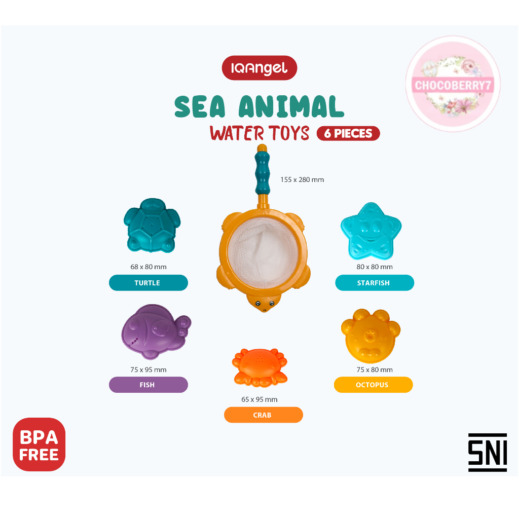 IQANGEL Mainan Mandi Sea Animal Water Toy IQ0229 / IQ ANGEL Bayi / Mainan Edukasi / Mainan Air Anak