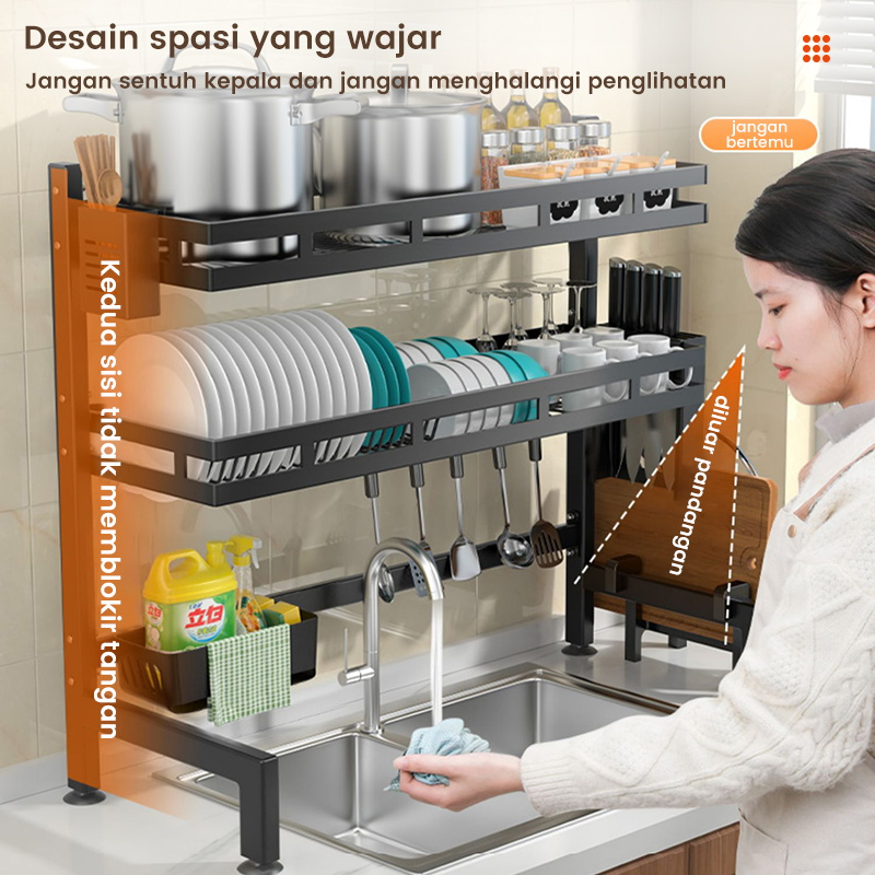 Rak Dapur Serbaguna Minimalis Rak Aquarium Rak Dapur Cuci Piring Rak 2 susun