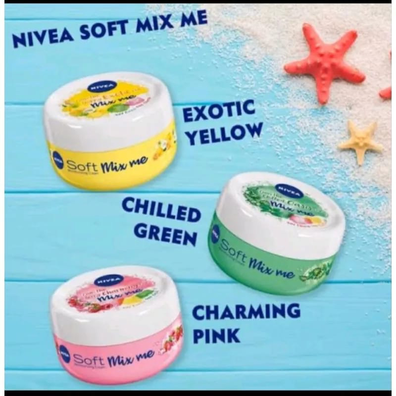 ✿ELYSABETHME✿ Nivea Soft Cream pelembab im happy exotic mix me kulit badan campur bleaching