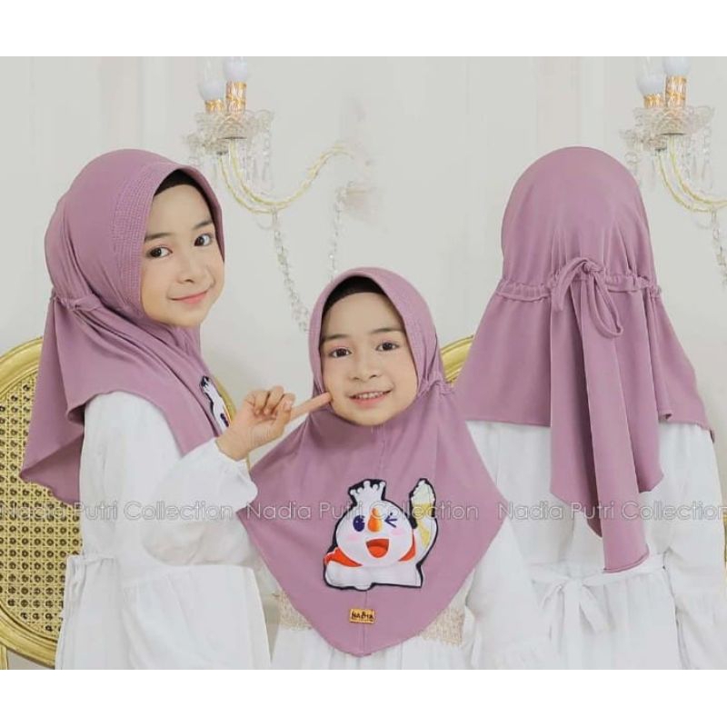 Hijab anak bergo mixue serut viral//hijab instan anak real pict//hijab anak lucu//hijab anak paud//h