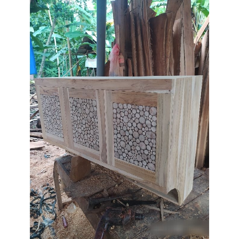 Lemari rak dapur minimalis kayu jati kitchen set