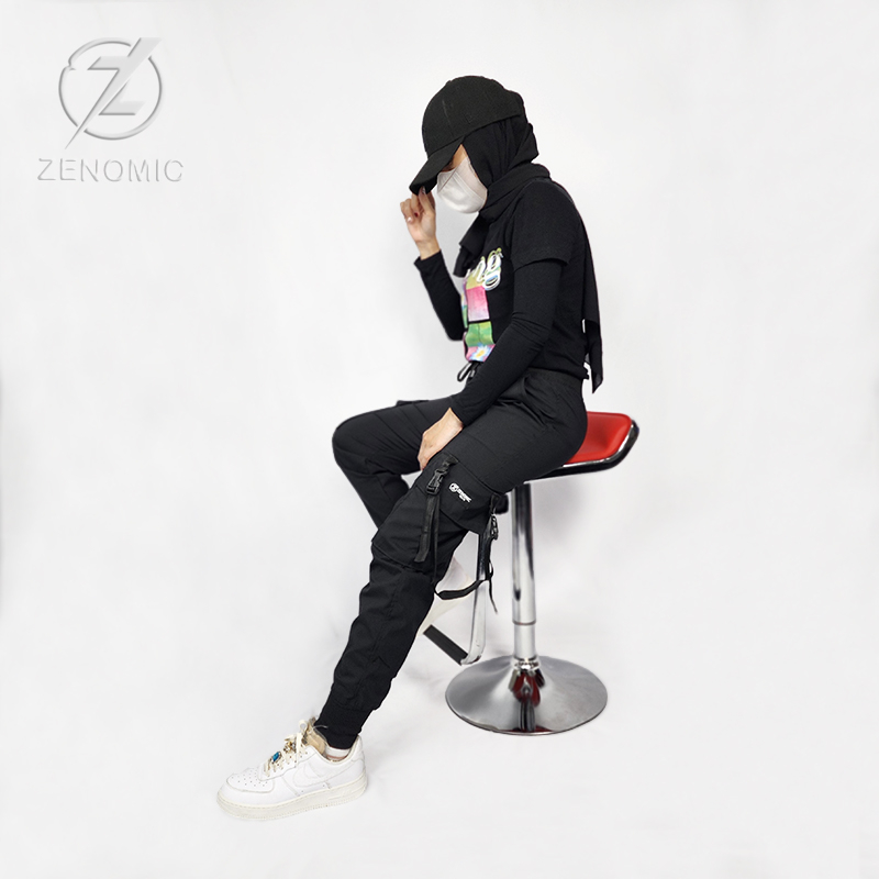 Celana Cargo Wanita Kpop Dance Techwear Joger Hypebeast Pocket Variasi Tali Korean Style