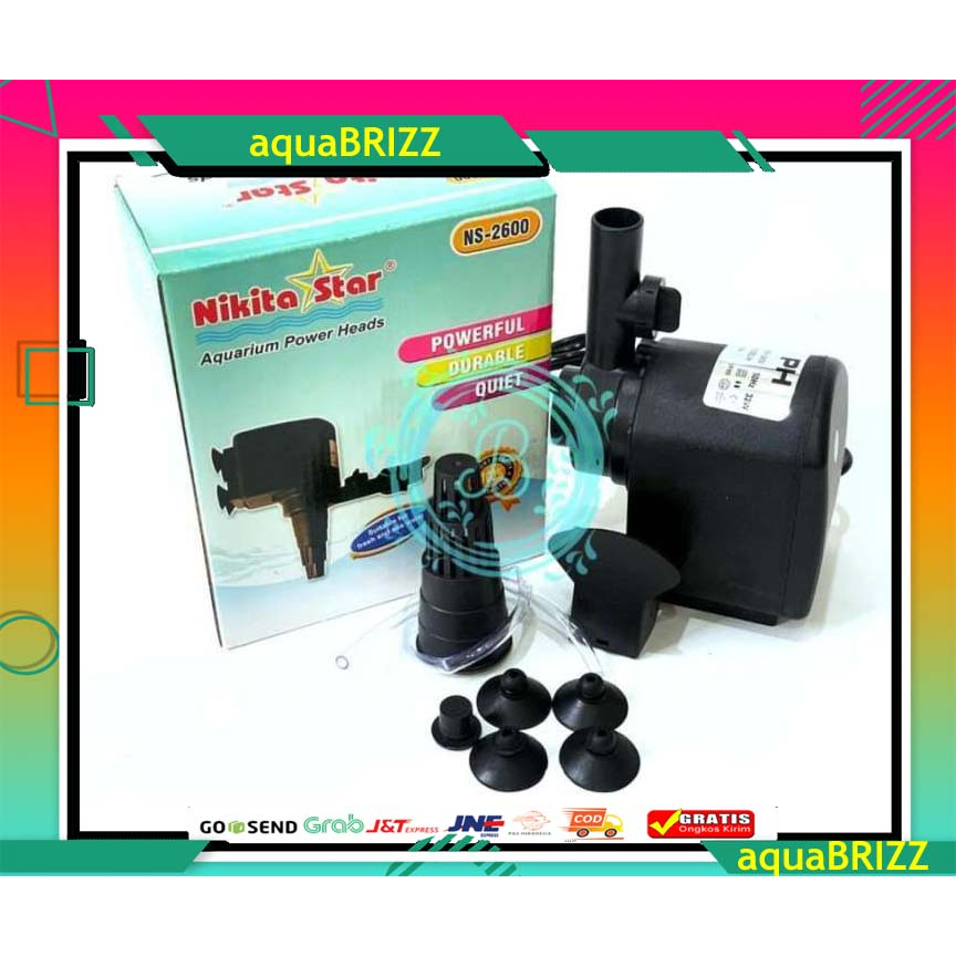 promo power head mesin pompa air aquarium aquascape nikita star 2600 2meter 2000L/H