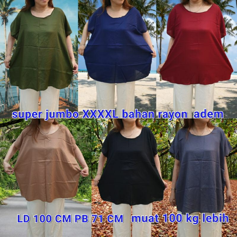 kaos polos jumbo XXXXL Bahan blon polos bahan rayon bagus muat 100 kg lebih