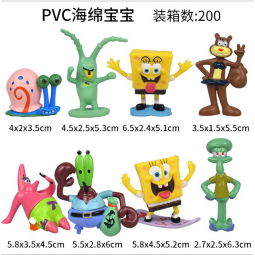 

Unik Figure Spongebob Squarepants 8 pcs set / Topper kue Sponge bob - Spongebob Limited
