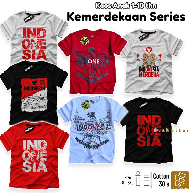 BAJU ANAK LAKI-LAKI / ANAK PEREMPUAN KEMERDEKAAN INDONESIA SERIES / D.SHELTER