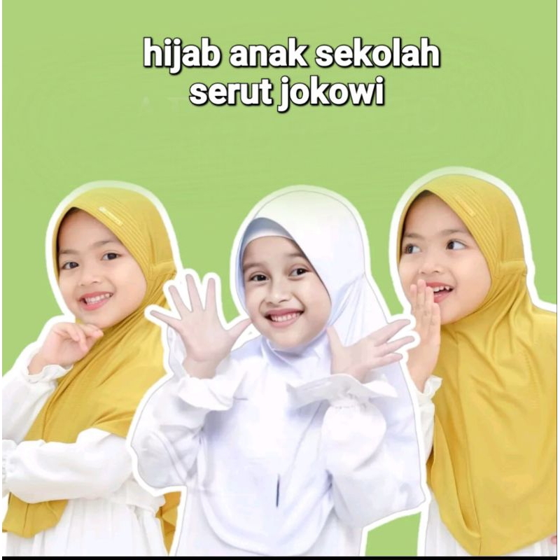 KERUDUNG ANAK SEKOLAH PAUD/SD SERUT JOKOWI ( 5-8 TAHUN ) HIJAB ANAK PEREMPUAN JILBAB ANAK TERBARU