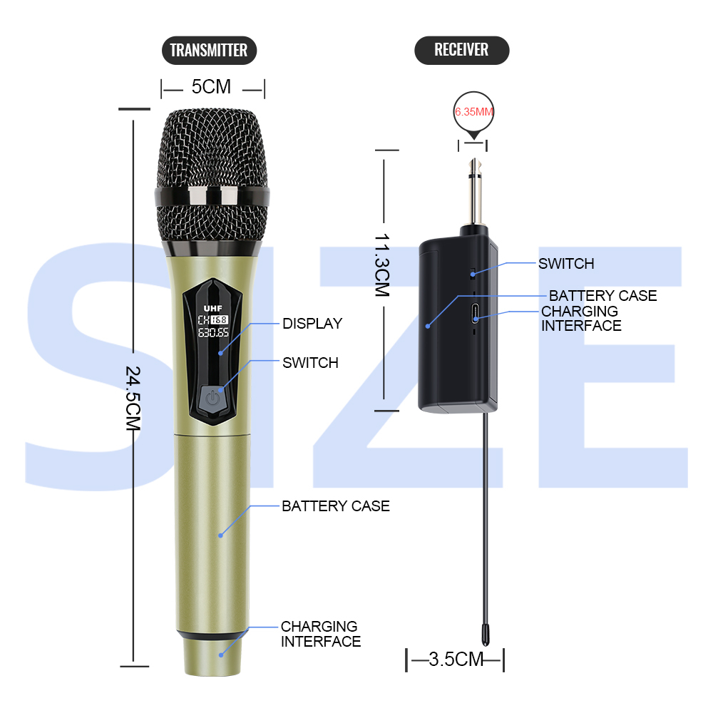 NEW BAXS [Asli Baru] UB01/UB02 Microphone wireless karaoke Profesional Genggam Profesional lsiUlang Antarmuka Tipe-c Antarmuka Mikrofon Dinamis Nirkabel 30-50mMenerima Jarak Penerimaan UHFPanggung Kinerja Rumah BernyanyiPembicara K Lagu 6.35MM COD