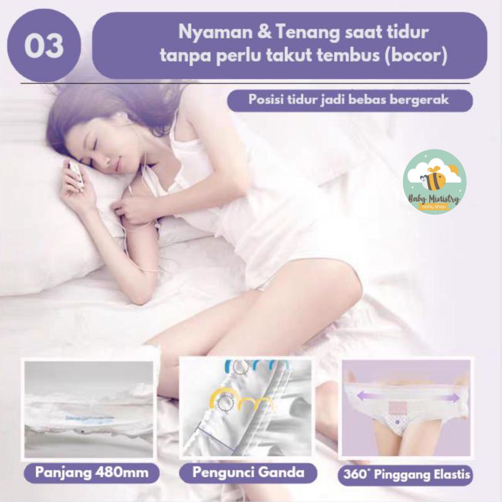 OCHEERS Sanitary Napkins Pants 1 Pack Isi 2 - Celana Menstruasi / pembalut bersalin nifas / pembalut menstruasi bentuk celana / hypoallergenic / katun lembut / SAP diapers / popok celana / anti bocor