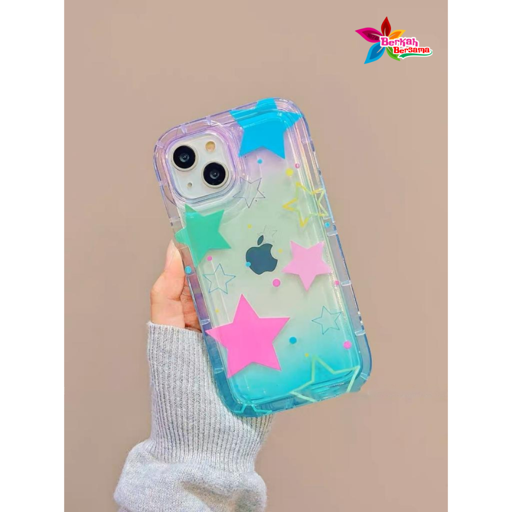 SS835 SOFTCASE SILIKON SHOCKPROOF AIR BAG STAR COLORFULL FOR SAMSUNG A14 A20 A30 A20S A24 A22 M22 A32 A33 A34 5G A50 A50S A30S A51 A52 A53 A54 A750 A7 2018 BB8642