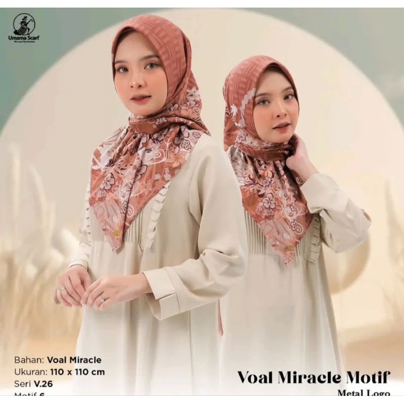 SEGIEMPAT UMAMA SCARF MOTIF VOAL MIRACLE UMAMA  SEGIEMPAT MOTIF UMAMA VOAL MIRACLE