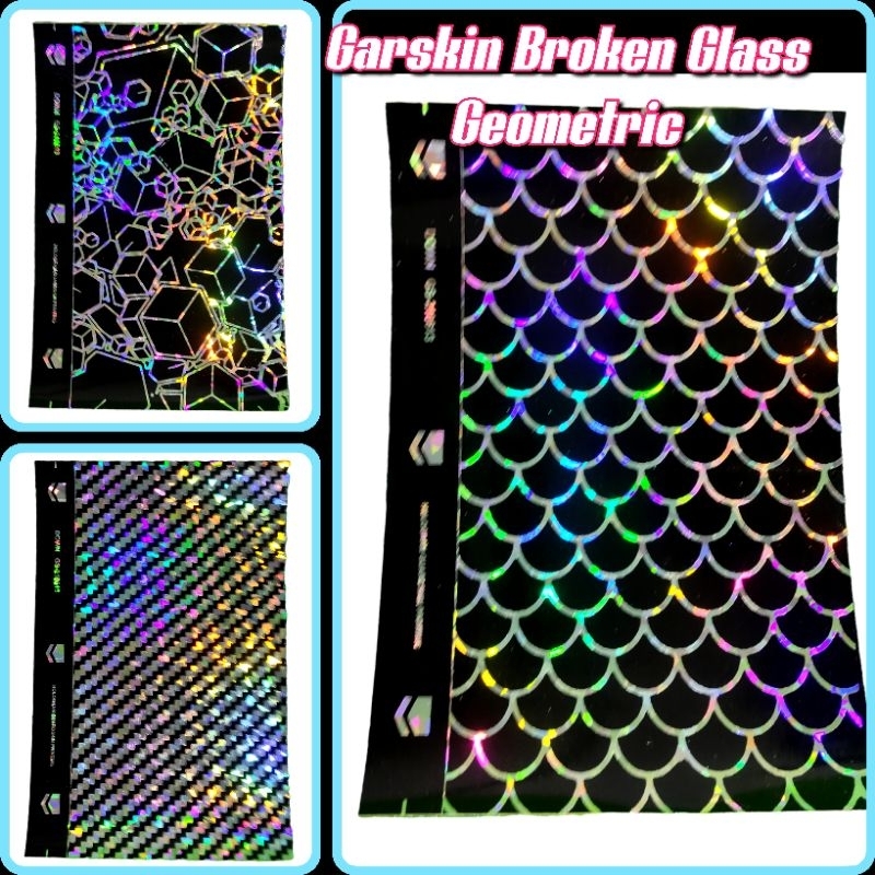 garskin hp + garskin camera broken glass geometric