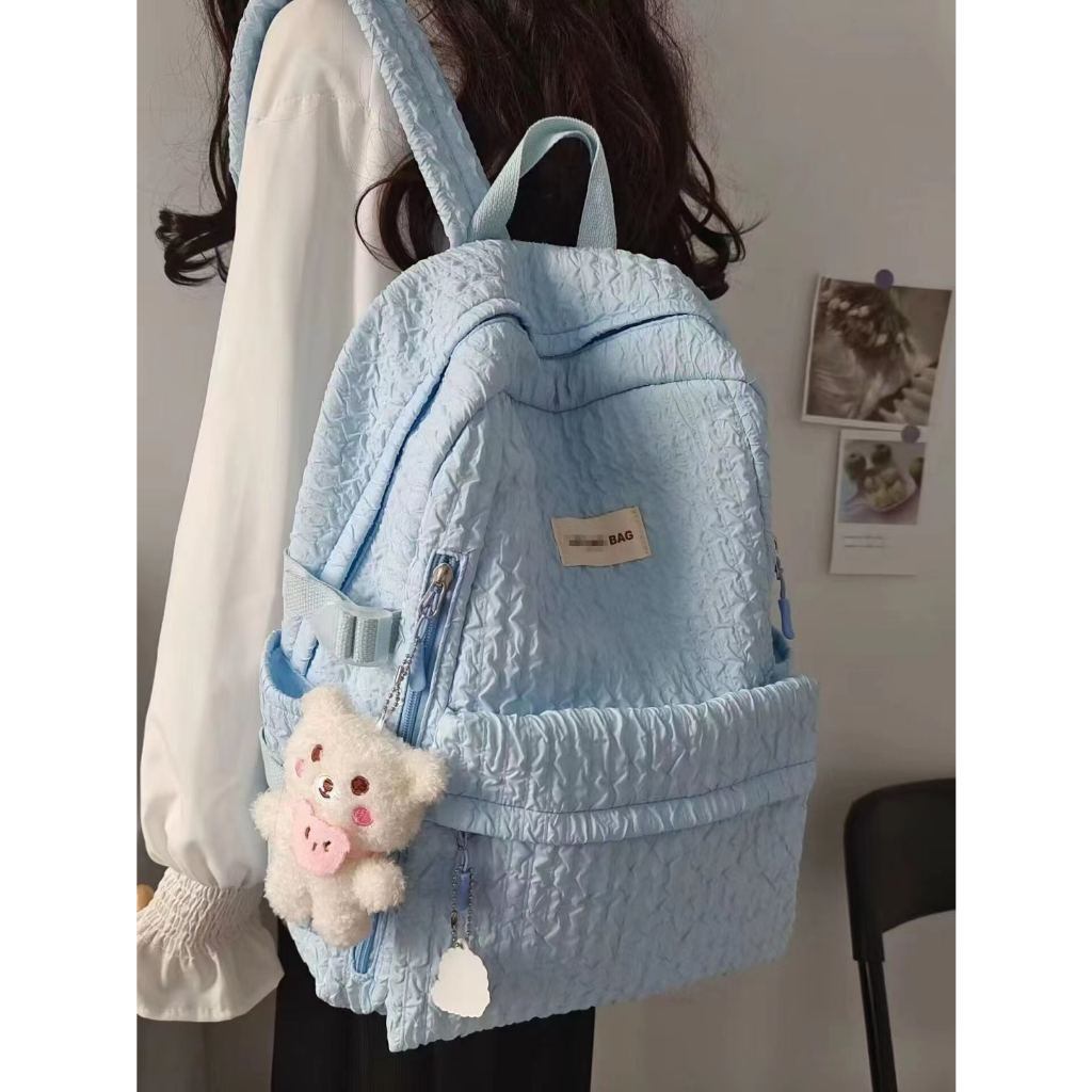 ransel mini murah tas ransel sekolah wanita korea tas ransel sekolah cewek ☃Sera Sera diimpor disesuaikan niche tas sekolah bordir ceri lembut fufu siswa ransel gadis ransel harian