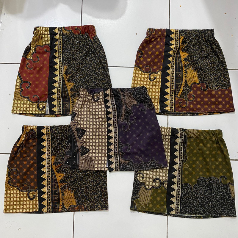 Rok pendek slimfit kamen jadi mostcref full strecth dewasa batik seri 2