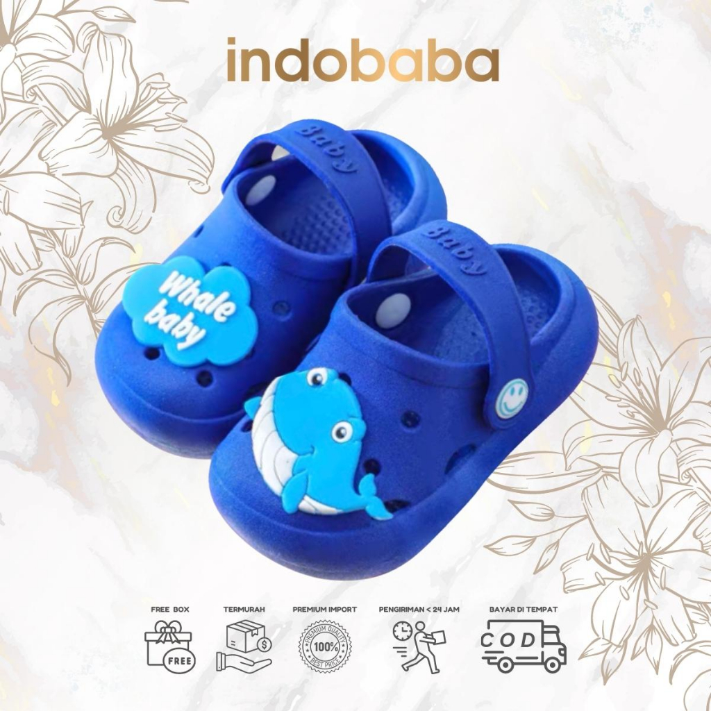 indobaba Sandal Anak Import Slop Anak EVA Baby Shark Dino Baby Chick Laki laki Perempuan Import S102